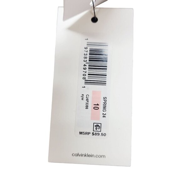 Calvin Klein Womens Wide-Leg Pants Size 10 Green Cotton Blend New With Tags - Picture 5 of 11